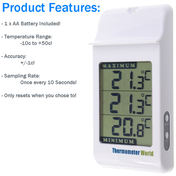 Digital Max Min Thermometer for Indoor use - Thermometer World