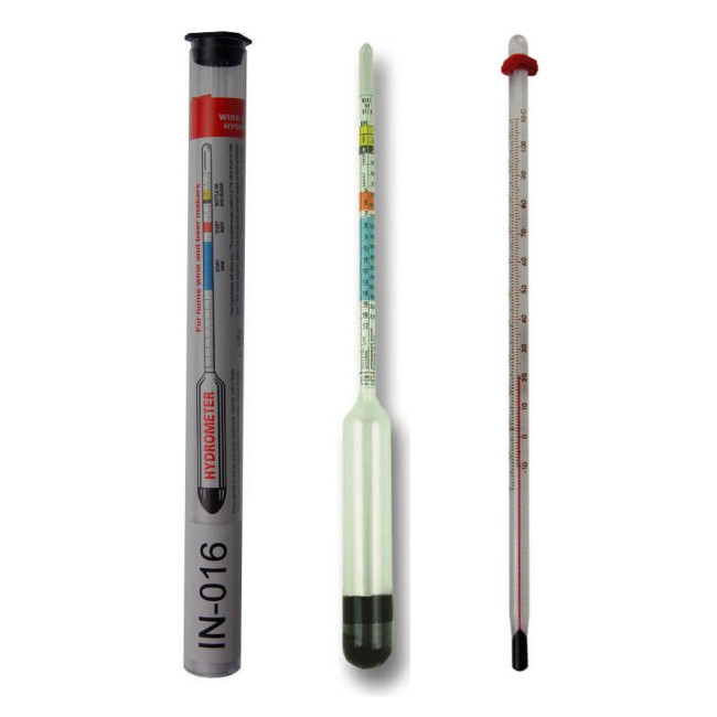 Home Brew Hydrometer & 215mm Thermometer - Thermometer World