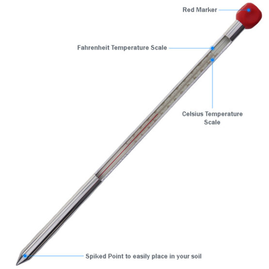 Soil Thermometer 310mm long Gardeners Thermometer