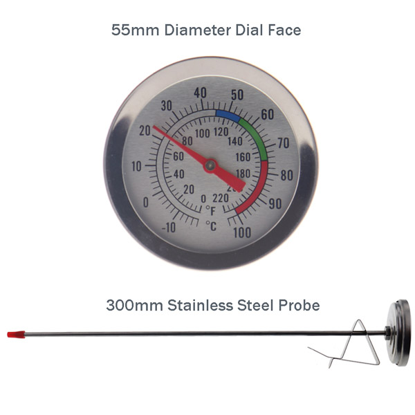Candle Thermometer for Candle Making - DIY Wax Candle Making Supplies - Ideal Candle Making Thermometer with Clip and 300mm Stainless Steel Probe