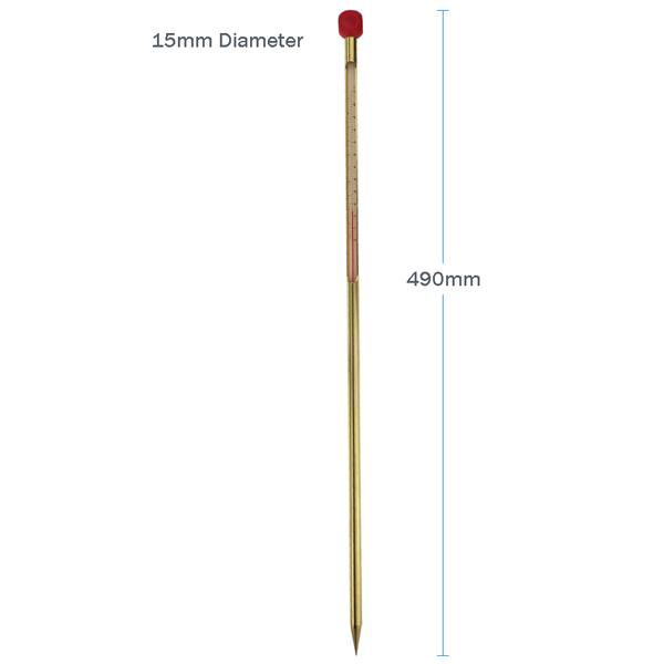 Long Brass Compost Thermometer 495mm - Thermometer World